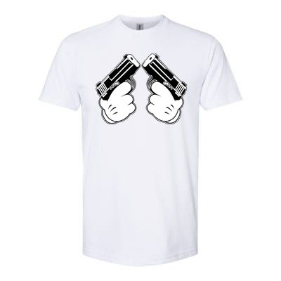 Cartoon Guns Hands Pistol Softstyle CVC T-Shirt