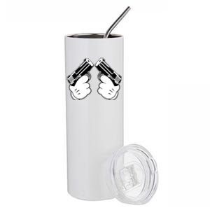 Cartoon Guns Hands Pistol Stainless Steel Tumbler