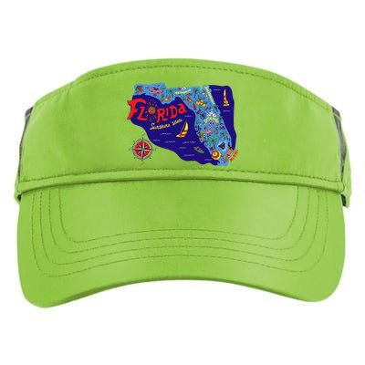 Cartoon Map of Florida Adult Drive Performance Visor