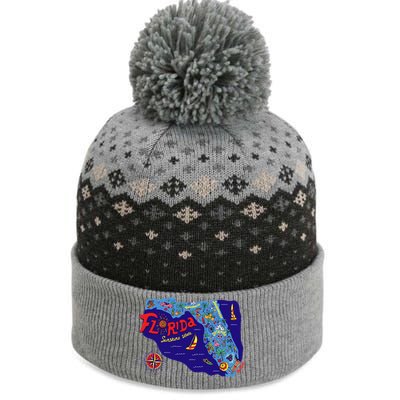 Cartoon Map of Florida The Baniff Cuffed Pom Beanie