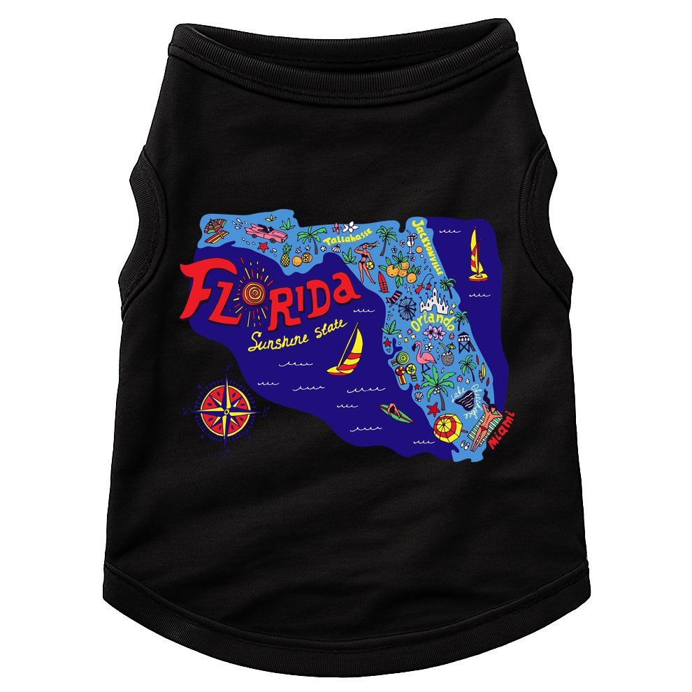 Cartoon Map of Florida Doggie Tank