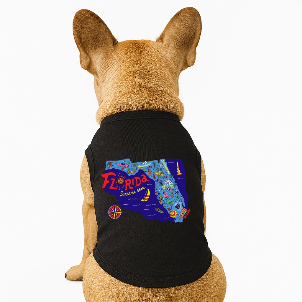 Cartoon Map of Florida Doggie Tank