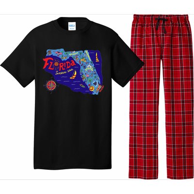 Cartoon Map of Florida Pajama Set