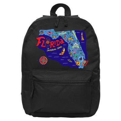 Cartoon Map of Florida 16 in Basic Backpack
