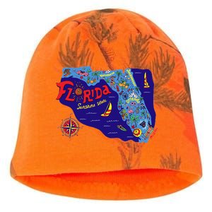 Cartoon Map of Florida Kati - Camo Knit Beanie