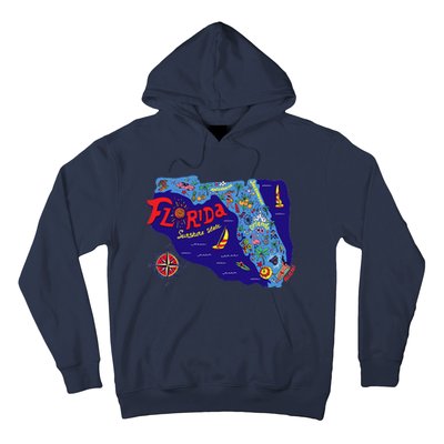 Cartoon Map of Florida Hoodie