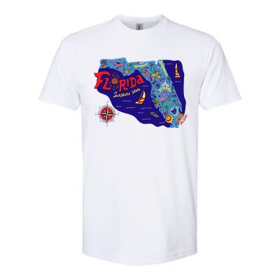 Cartoon Map of Florida Softstyle CVC T-Shirt