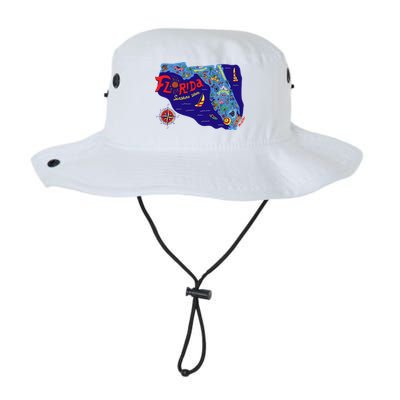 Cartoon Map of Florida Legacy Cool Fit Booney Bucket Hat