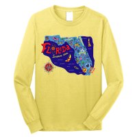 Cartoon Map of Florida Long Sleeve Shirt