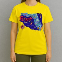 Cartoon Map of Florida T-Shirt