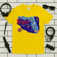 Cartoon Map of Florida T-Shirt