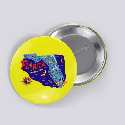 Cartoon Map of Florida Button