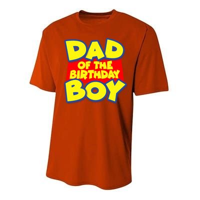 Cartoony Dad of the Birthday Boy Performance Sprint T-Shirt