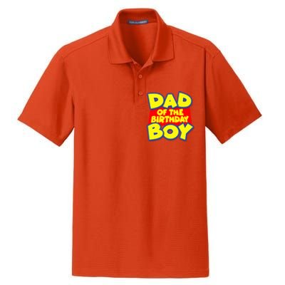 Cartoony Dad of the Birthday Boy Dry Zone Grid Polo