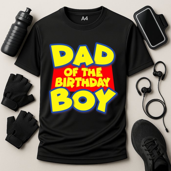 Cartoony Dad of the Birthday Boy Cooling Performance Crew T-Shirt