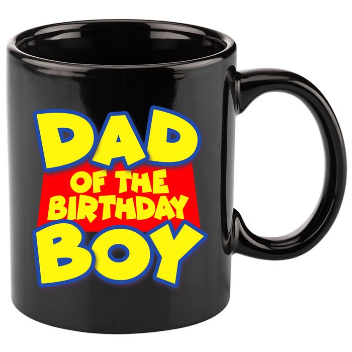 Cartoony Dad of the Birthday Boy 11oz C Handle Ceramic Mug