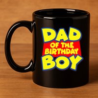 Cartoony Dad of the Birthday Boy 11oz C Handle Ceramic Mug