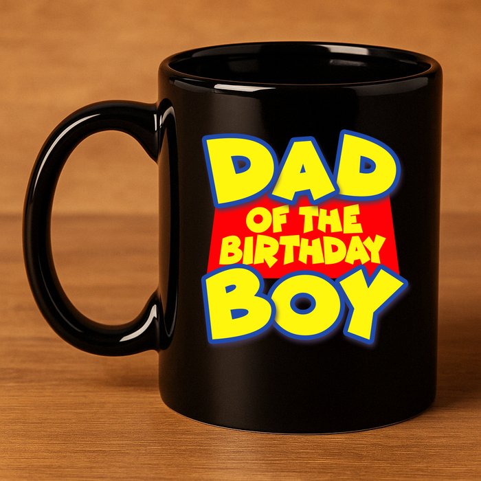 Cartoony Dad of the Birthday Boy 11oz C Handle Ceramic Mug