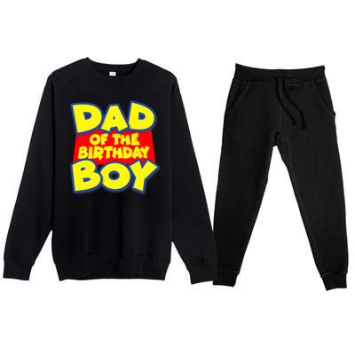 Cartoony Dad of the Birthday Boy Premium Crewneck Sweatsuit Set