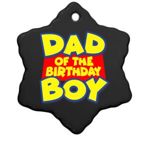 Cartoony Dad of the Birthday Boy Ceramic Star Ornament