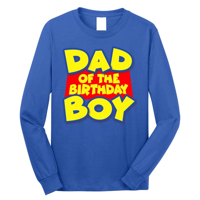 Cartoony Dad of the Birthday Boy Long Sleeve Shirt