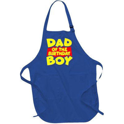 Cartoony Dad of the Birthday Boy Full-Length Apron With Pockets