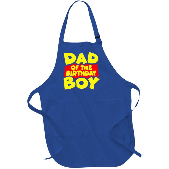 Cartoony Dad of the Birthday Boy Full-Length Apron With Pockets