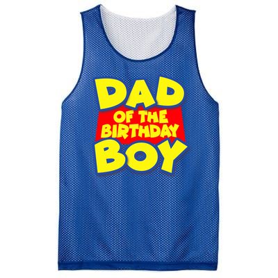 Cartoony Dad of the Birthday Boy Mesh Reversible Basketball Jersey Tank