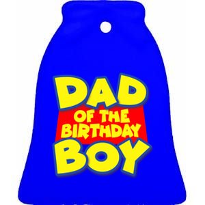 Cartoony Dad of the Birthday Boy Ceramic Bell Ornament