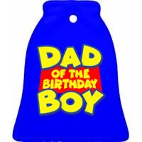 Cartoony Dad of the Birthday Boy Ceramic Bell Ornament