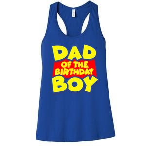 Cartoony Dad of the Birthday Boy Women's Racerback Tank