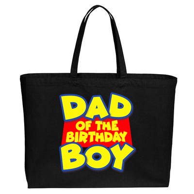 Cartoony Dad of the Birthday Boy Cotton Canvas Jumbo Tote