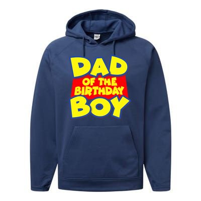 Cartoony Dad of the Birthday Boy Performance Fleece Hoodie