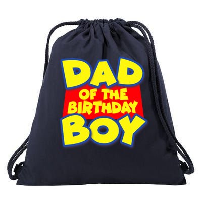 Cartoony Dad of the Birthday Boy Drawstring Bag