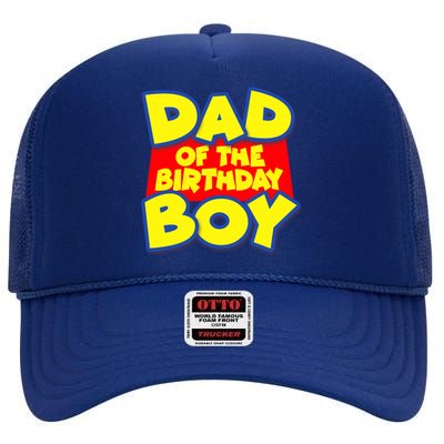 Cartoony Dad of the Birthday Boy High Crown Mesh Back Trucker Hat