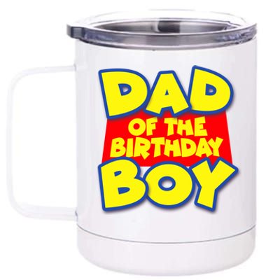 Cartoony Dad of the Birthday Boy 12 oz Stainless Steel Tumbler Cup