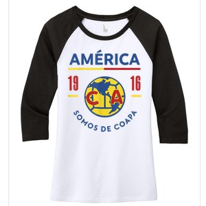 Club America Somos De Coapa Women's Tri-Blend 3/4-Sleeve Raglan Shirt