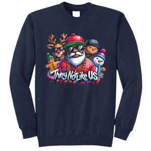 Christmas African Santa They Not Like Us Merry Christmas Day Tall Sweatshirt