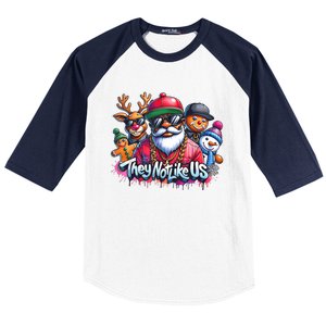 Christmas African Santa They Not Like Us Merry Christmas Day Baseball Sleeve Shirt