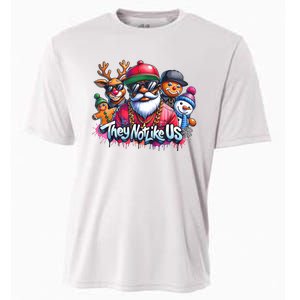 Christmas African Santa They Not Like Us Merry Christmas Day Cooling Performance Crew T-Shirt