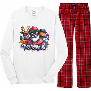 Christmas African Santa They Not Like Us Merry Christmas Day Long Sleeve Pajama Set