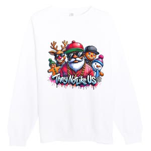 Christmas African Santa They Not Like Us Merry Christmas Day Premium Crewneck Sweatshirt