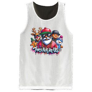 Christmas African Santa They Not Like Us Merry Christmas Day Mesh Reversible Basketball Jersey Tank