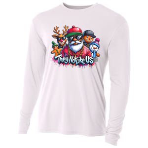 Christmas African Santa They Not Like Us Merry Christmas Day Cooling Performance Long Sleeve Crew