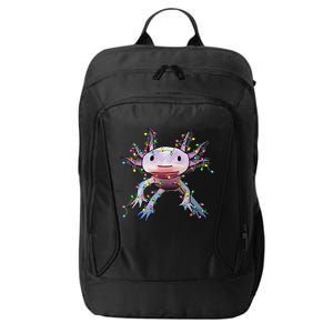 Christmas Axolotl Santa Hat Lights Japanese Cute Anime Xmas City Backpack