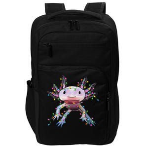 Christmas Axolotl Santa Hat Lights Japanese Cute Anime Xmas Impact Tech Backpack