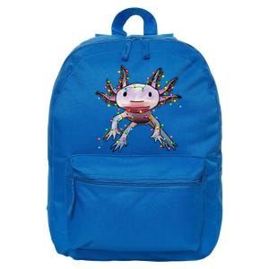 Christmas Axolotl Santa Hat Lights Japanese Cute Anime Xmas 16 in Basic Backpack