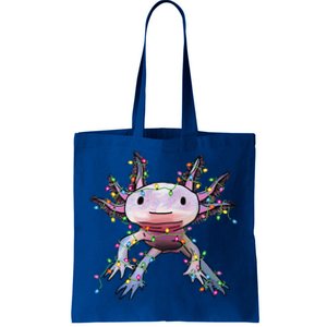 Christmas Axolotl Santa Hat Lights Japanese Cute Anime Xmas Tote Bag