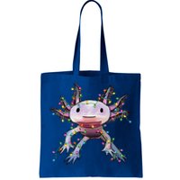 Christmas Axolotl Santa Hat Lights Japanese Cute Anime Xmas Tote Bag