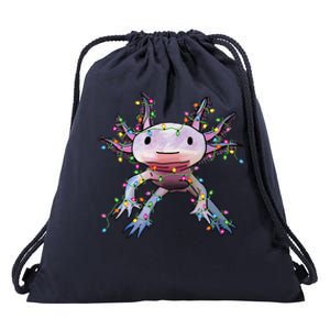 Christmas Axolotl Santa Hat Lights Japanese Cute Anime Xmas Drawstring Bag